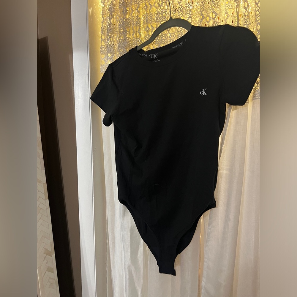 Urban Outfitters: Calvin Klein CK One Tee Bodysuit: Black: Medium